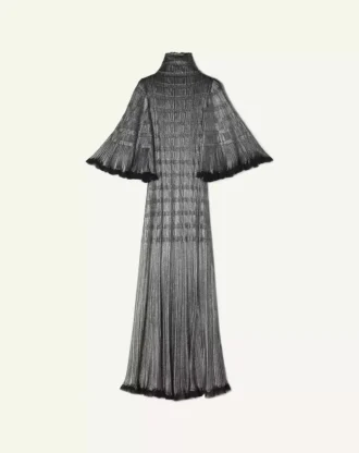 Abito midi in viscosa metallizzata