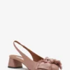 Ballerina con tacco in pelle e cinturino posteriore Ballerina con tacco in pelle e cinturino posteriore
