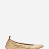 Ballerina piatta in pelle metallizzata Ballerina piatta in pelle metallizzata