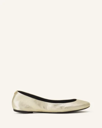 Ballerina piatta in pelle metallizzata