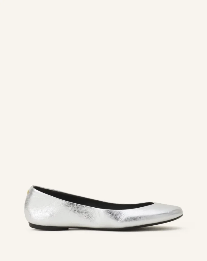 Ballerina piatta in pelle metallizzata Ballerina piatta in pelle metallizzata