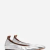 Ballerina piatta in pelle metallizzata Ballerina piatta in pelle metallizzata