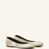 Ballerina piatta in pelle metallizzata Ballerina piatta in pelle metallizzata