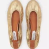 Ballerina piatta in pelle metallizzata Ballerina piatta in pelle metallizzata