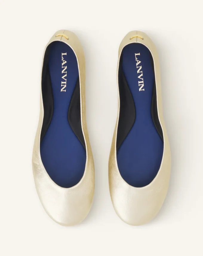 Ballerina piatta in pelle metallizzata Ballerina piatta in pelle metallizzata