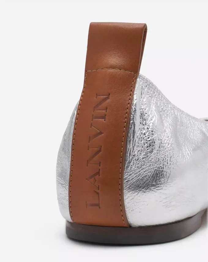 Ballerina piatta in pelle metallizzata Ballerina piatta in pelle metallizzata