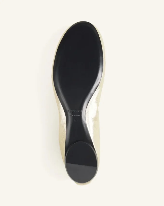 Ballerina piatta in pelle metallizzata Ballerina piatta in pelle metallizzata