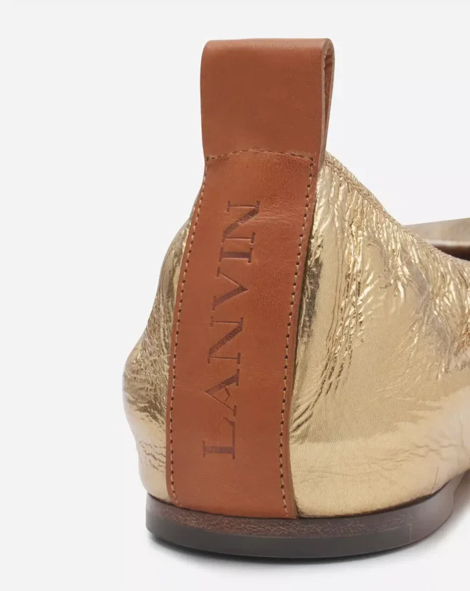 Ballerina piatta in pelle metallizzata Ballerina piatta in pelle metallizzata