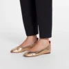 Ballerina piatta in pelle metallizzata Ballerina piatta in pelle metallizzata