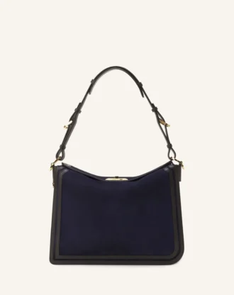 Borsa asimmetrica Compagnon in pelle scamosciata