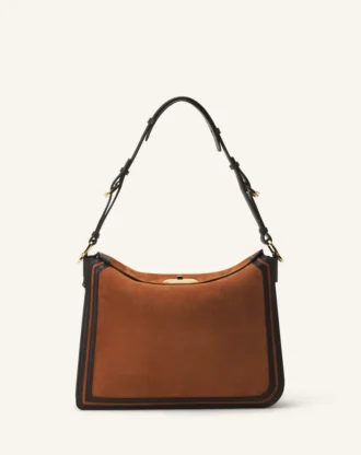 Borsa asimmetrica Compagnon in pelle scamosciata