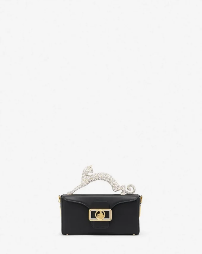 Borsa Nano Pencil Cat in pelle e strass Borsa Nano Pencil Cat in pelle e strass