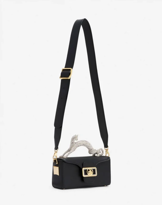 Borsa Nano Pencil Cat in pelle e strass Borsa Nano Pencil Cat in pelle e strass