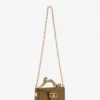 Borsa Nano Pencil Cat in pelle martellata metallizzata