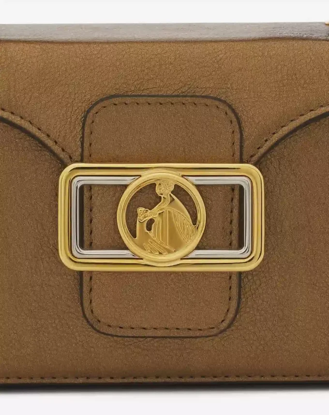 Borsa Nano Pencil Cat in pelle martellata metallizzata