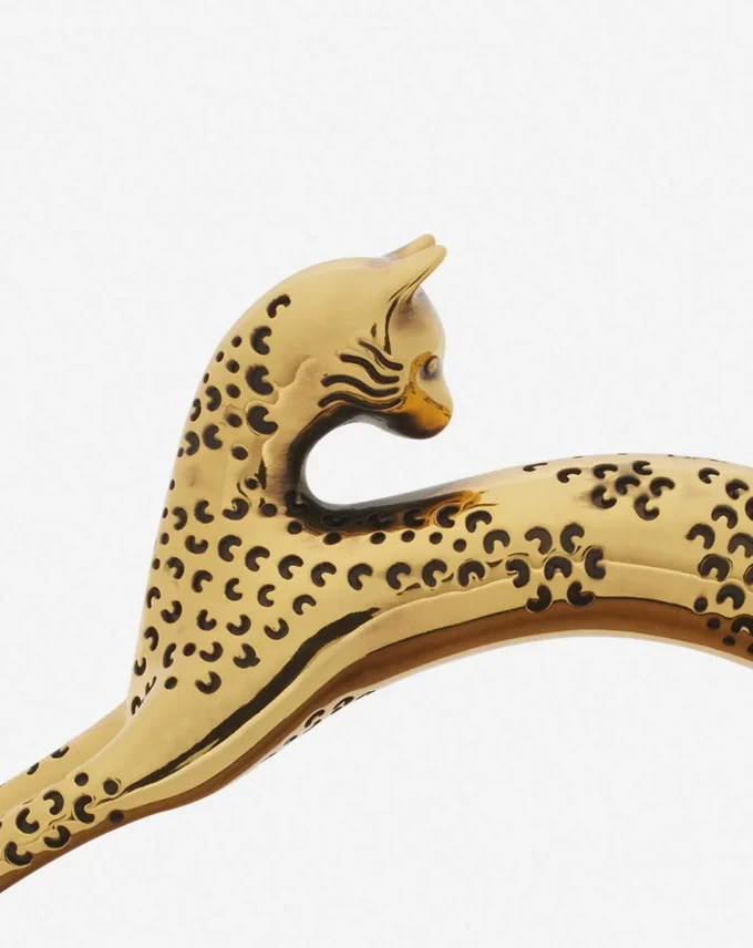 Borsa Nano Pencil Cat in pelle martellata metallizzata