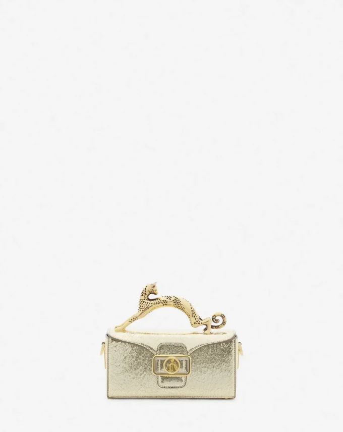 Borsa Nano Pencil Cat in pelle metallizzata craquelé Borsa Nano Pencil Cat in pelle metallizzata craquelé