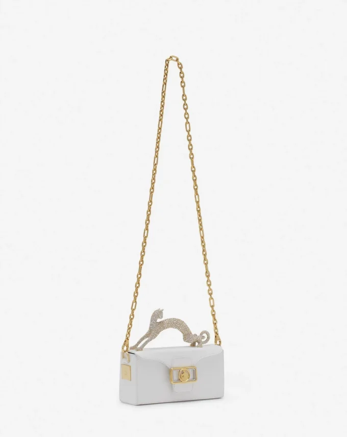 Borsa Pencil Cat in pelle e strass Borsa Pencil Cat in pelle e strass