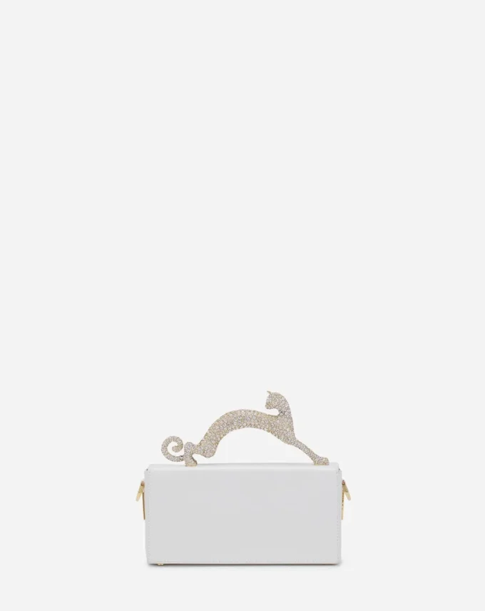 Borsa Pencil Cat in pelle e strass Borsa Pencil Cat in pelle e strass