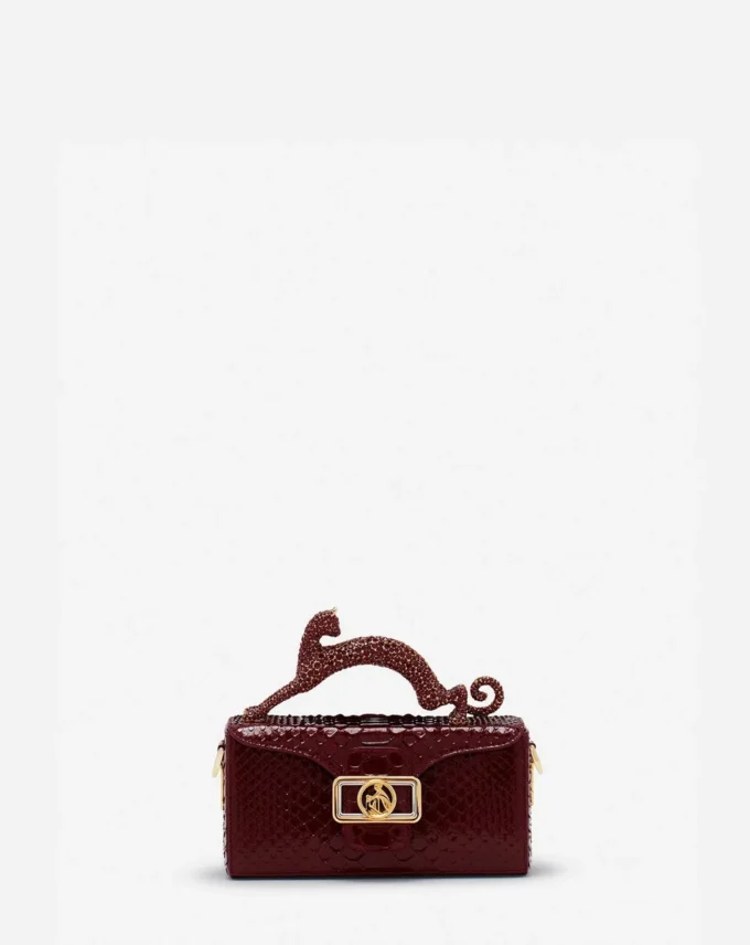 Borsa Pencil Cat Python e strass Borsa Pencil Cat Python e strass