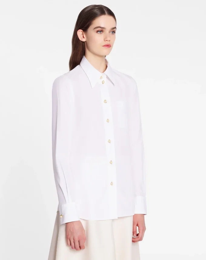 Camicia a maniche lunghe in popeline Camicia a maniche lunghe in popeline
