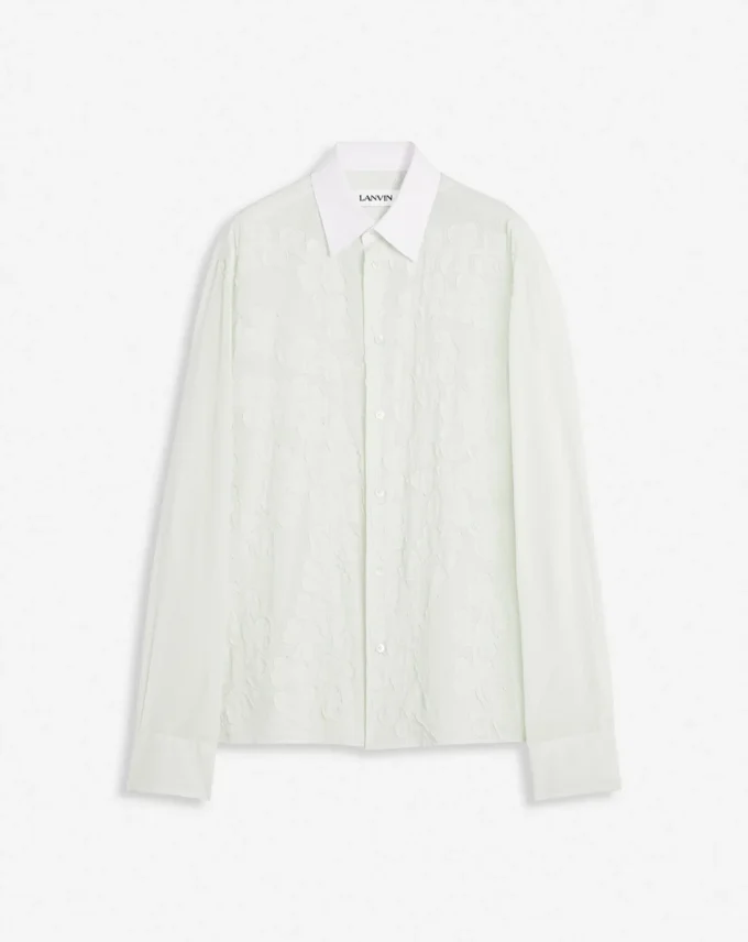 Camicia in voile di cotone con cut-out Camicia in voile di cotone con cut-out