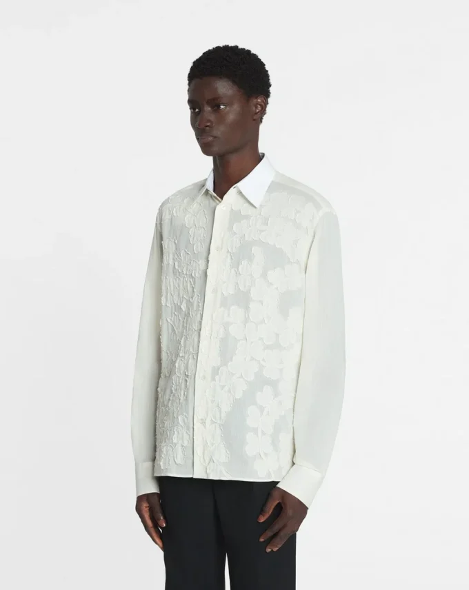 Camicia in voile di cotone con cut-out Camicia in voile di cotone con cut-out
