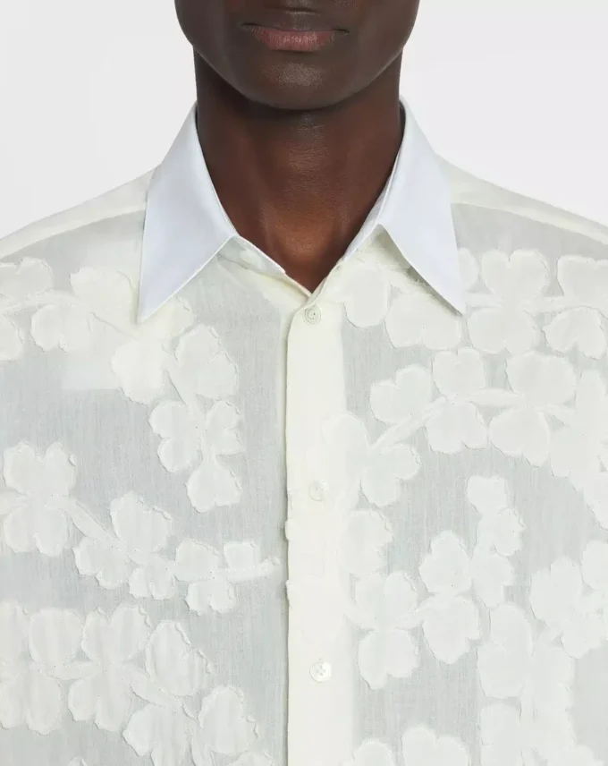 Camicia in voile di cotone con cut-out Camicia in voile di cotone con cut-out