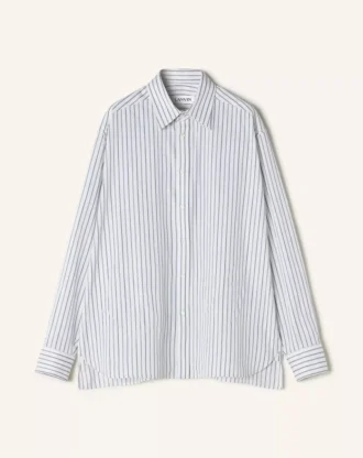 Camicia oversize in popeline di cotone a righe