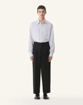 Camicia oversize in popeline di cotone a righe