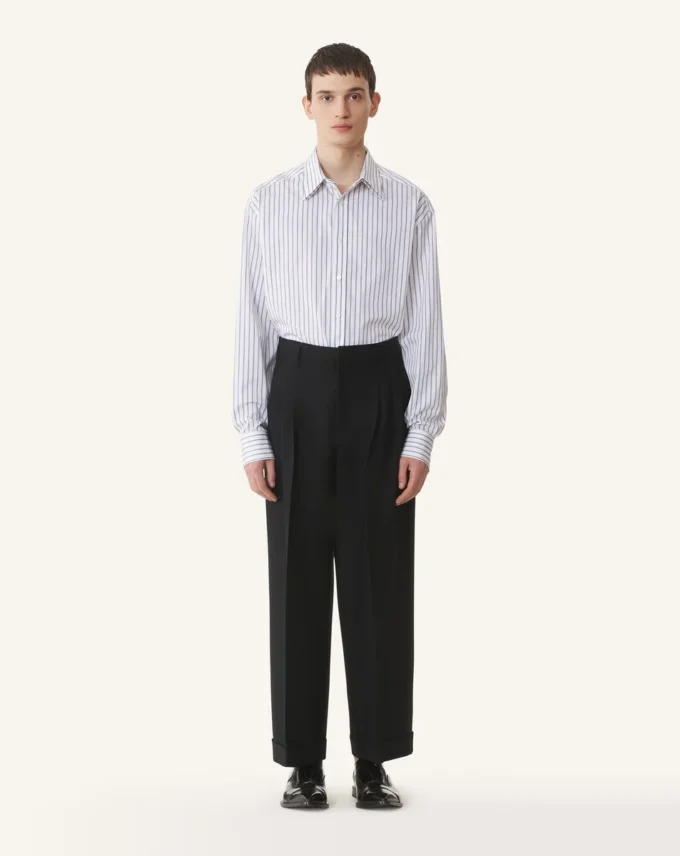 Camicia oversize in popeline di cotone a righe Camicia oversize in popeline di cotone a righe