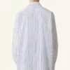 Camicia oversize in popeline di cotone a righe Camicia oversize in popeline di cotone a righe
