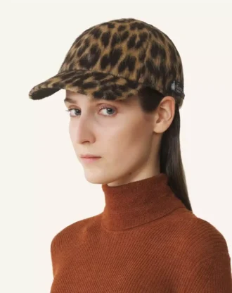 Cappellino con stampa leopardata