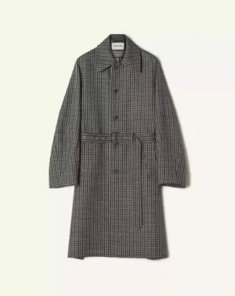 Cappotto in lana a quadri