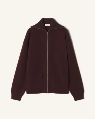 Cardigan con zip in cashmere