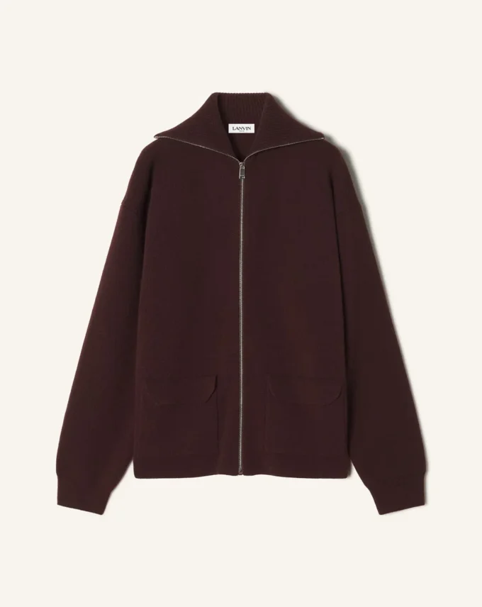 Cardigan con zip in cashmere Cardigan con zip in cashmere