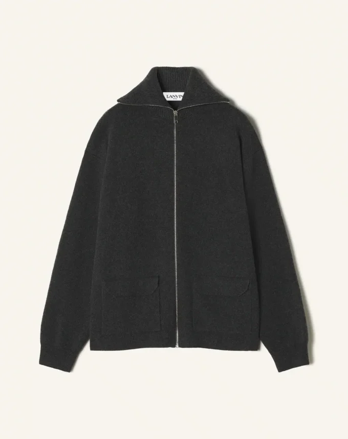 Cardigan con zip in cashmere Cardigan con zip in cashmere