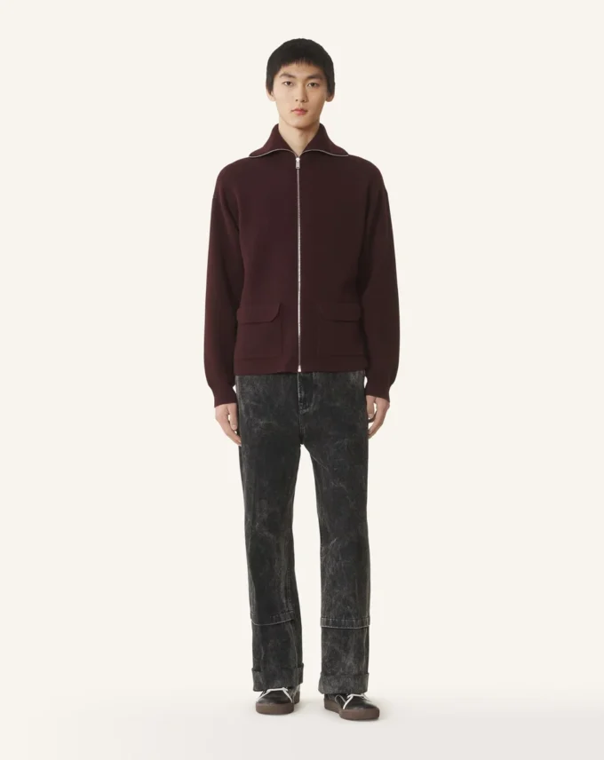 Cardigan con zip in cashmere Cardigan con zip in cashmere