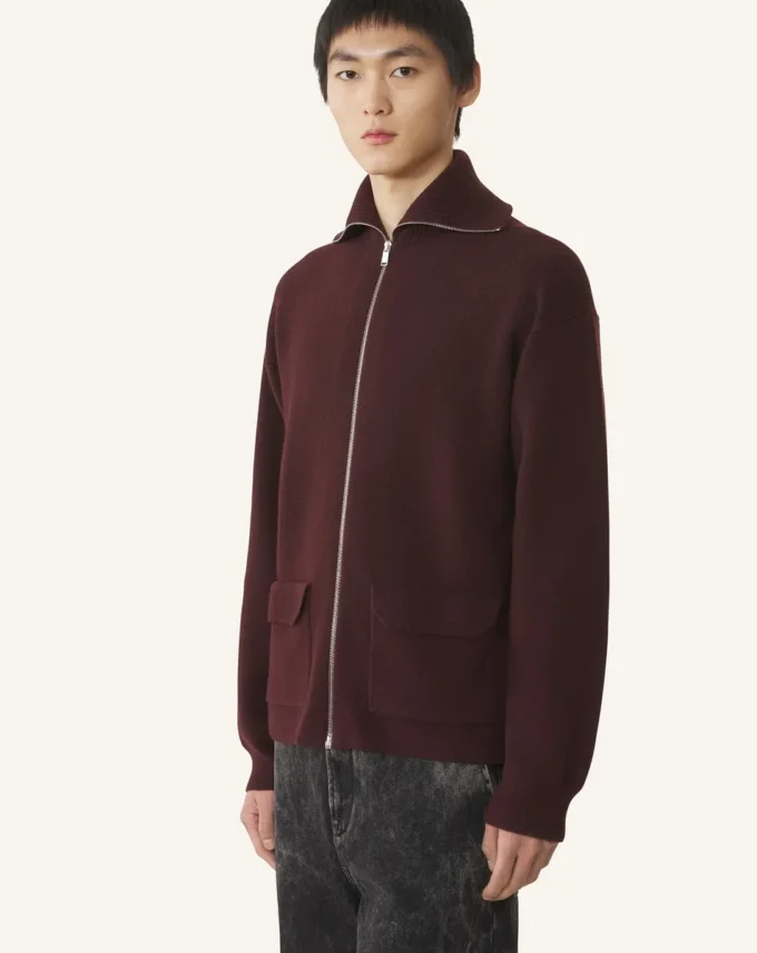 Cardigan con zip in cashmere Cardigan con zip in cashmere