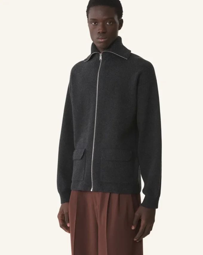 Cardigan con zip in cashmere Cardigan con zip in cashmere