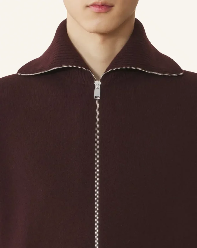 Cardigan con zip in cashmere Cardigan con zip in cashmere