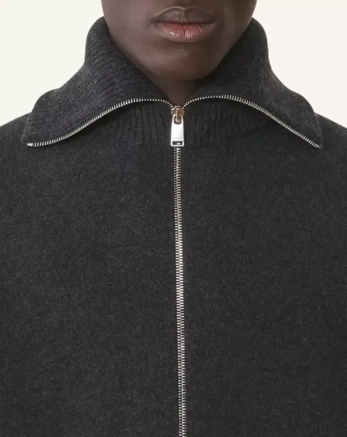Cardigan con zip in cashmere Cardigan con zip in cashmere