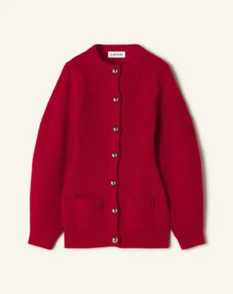 Cardigan in lana a coste