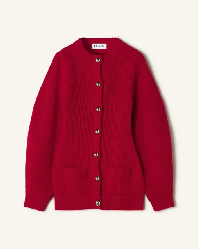 Cardigan in lana a coste Cardigan in lana a coste
