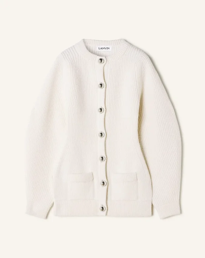 Cardigan in lana a coste Cardigan in lana a coste