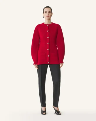 Cardigan in lana a coste
