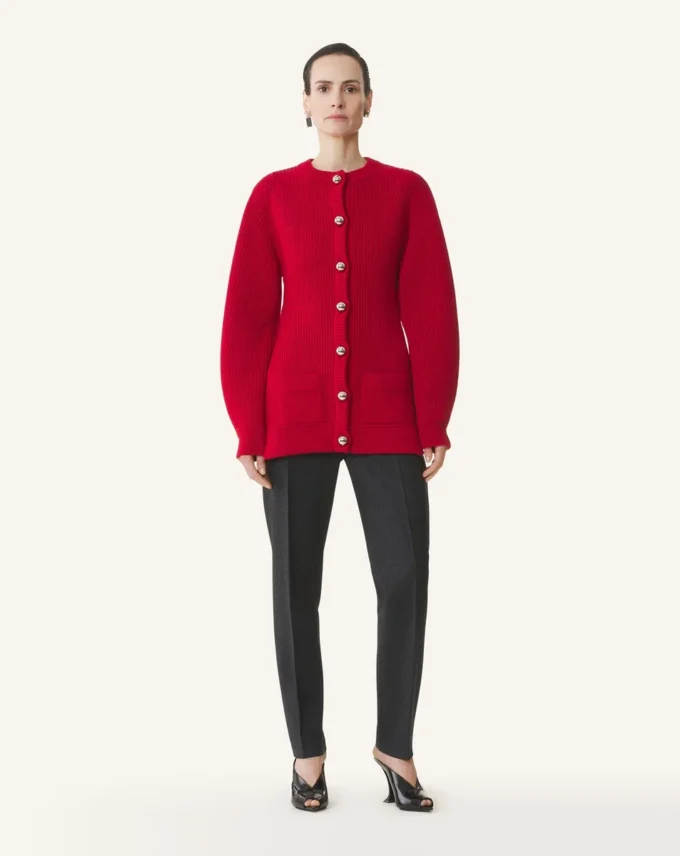 Cardigan in lana a coste Cardigan in lana a coste
