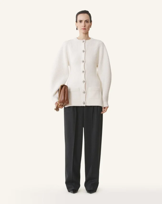 Cardigan in lana a coste Cardigan in lana a coste