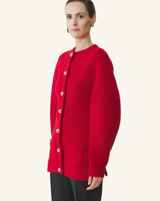 Cardigan in lana a coste Cardigan in lana a coste