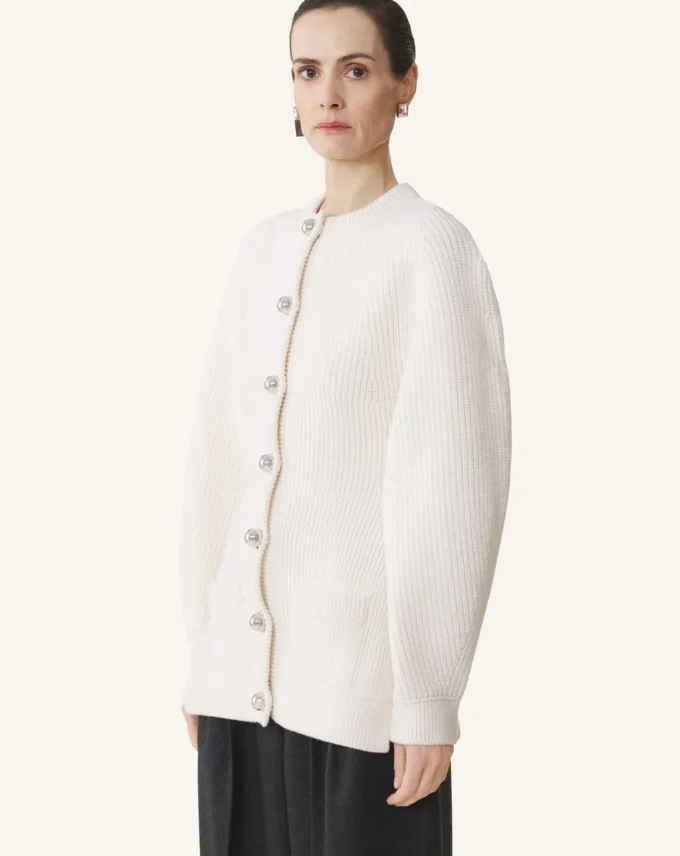 Cardigan in lana a coste Cardigan in lana a coste